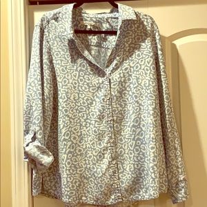 Buttery soft button down Cheetah print shirt, sz14